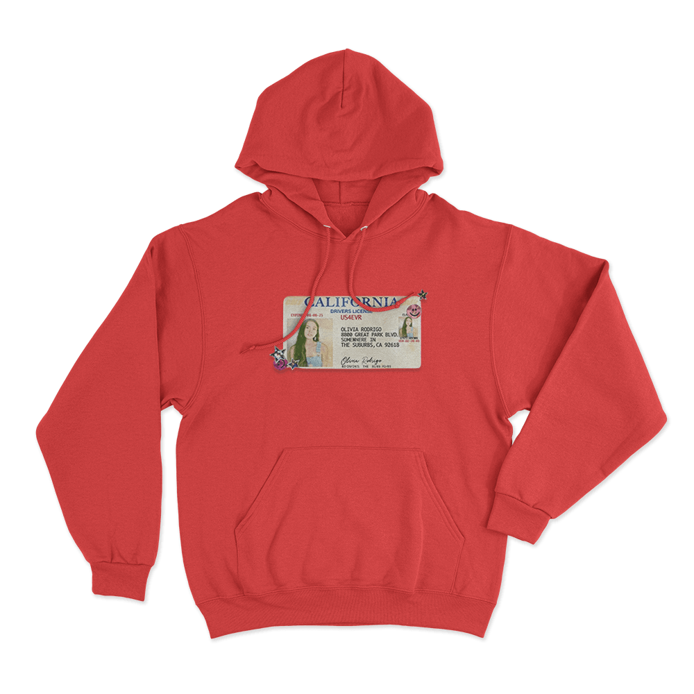 Drivers License 5 Year Anniversary Unisex Hoodie Red Drivers License 5 Year Anniversary Unisex Hoodie Red