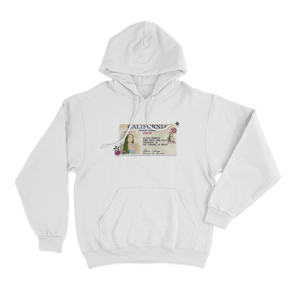 Drivers License 5 Year Anniversary Unisex Hoodie White Drivers License 5 Year Anniversary Unisex Hoodie White