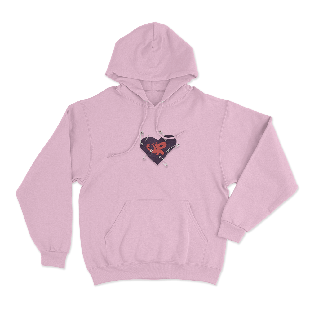 Heart Safety Pins Unisex Hoodie Pink Heart Safety Pins Unisex Hoodie Pink