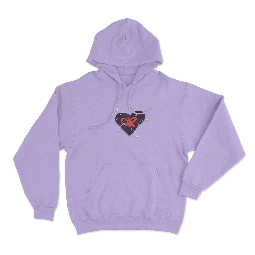 Heart Safety Pins Unisex Hoodie Purple Heart Safety Pins Unisex Hoodie Purple