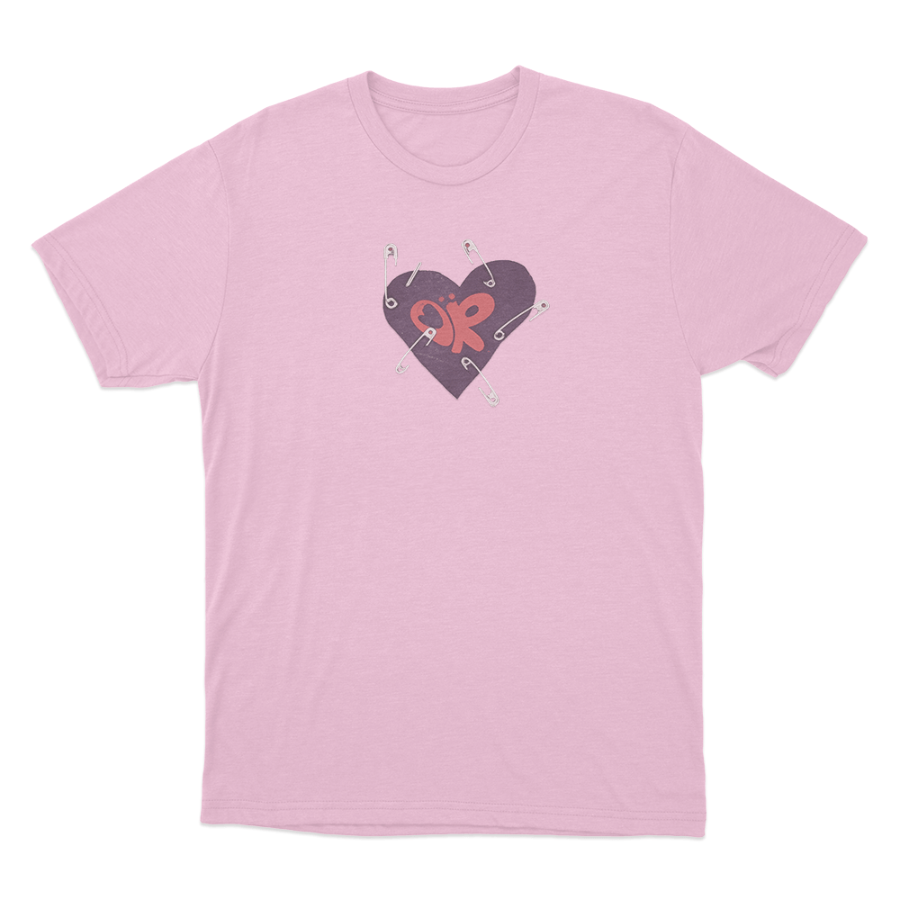 Heart Safety Pins Unisex T Shirt Pink Heart Safety Pins Unisex T Shirt Pink